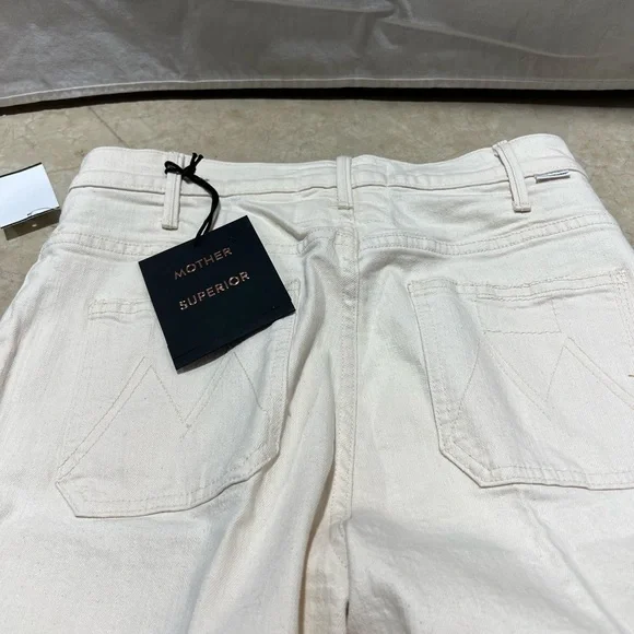 MOTHER The Patch Pocket High-Rise Flare Jeans in Cream - Picture 8 of 12